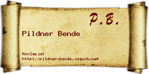 Pildner Bende névjegykártya